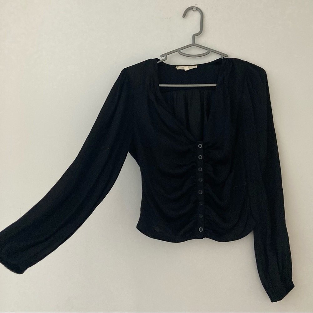 Satin Peasant Blouse